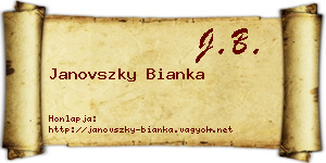 Janovszky Bianka névjegykártya